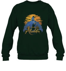 Disney Aladdin Live Action Genie Aladdin Sunset Silhouette Crewneck Sweatshirt Crewneck Sweatshirt - HorseTee