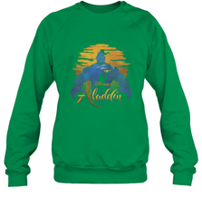 Disney Aladdin Live Action Genie Aladdin Sunset Silhouette Crewneck Sweatshirt Crewneck Sweatshirt - HorseTee