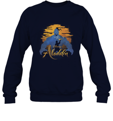 Disney Aladdin Live Action Genie Aladdin Sunset Silhouette Crewneck Sweatshirt Crewneck Sweatshirt - HorseTee
