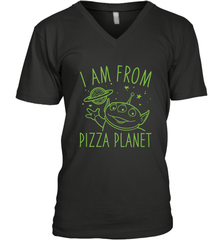 Disney Pixar Toy Story Neon Green Alien Pizza Planet I Am From Pizza Planet Men's V-Neck T-Shirt Men's V-Neck T-Shirt - HorseTee
