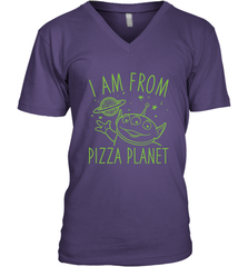 Disney Pixar Toy Story Neon Green Alien Pizza Planet I Am From Pizza Planet Men's V-Neck T-Shirt Men's V-Neck T-Shirt - HorseTee