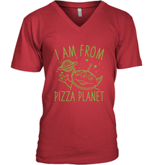 Disney Pixar Toy Story Neon Green Alien Pizza Planet I Am From Pizza Planet Men's V-Neck T-Shirt Men's V-Neck T-Shirt - HorseTee