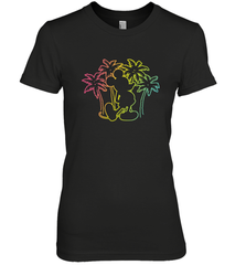 Disney Mickey Mouse Silhouette Palm Trees Women's Premium T-Shirt Women's Premium T-Shirt - HorseTee