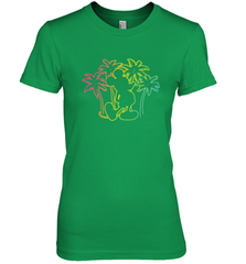 Disney Mickey Mouse Silhouette Palm Trees Women's Premium T-Shirt Women's Premium T-Shirt - HorseTee