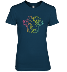 Disney Mickey Mouse Silhouette Palm Trees Women's Premium T-Shirt Women's Premium T-Shirt - HorseTee