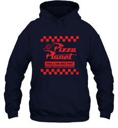 Disney Pixar Toy Story Pizza Planet Checkered Logo Hooded Sweatshirt