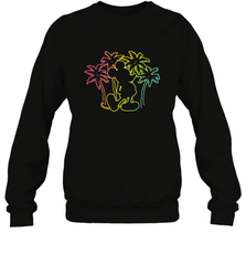 Disney Mickey Mouse Silhouette Palm Trees Crewneck Sweatshirt Crewneck Sweatshirt - HorseTee