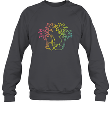 Disney Mickey Mouse Silhouette Palm Trees Crewneck Sweatshirt Crewneck Sweatshirt - HorseTee