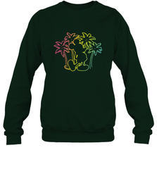 Disney Mickey Mouse Silhouette Palm Trees Crewneck Sweatshirt Crewneck Sweatshirt - HorseTee