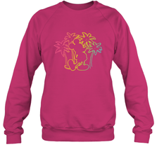Disney Mickey Mouse Silhouette Palm Trees Crewneck Sweatshirt Crewneck Sweatshirt - HorseTee