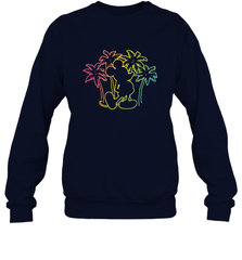 Disney Mickey Mouse Silhouette Palm Trees Crewneck Sweatshirt Crewneck Sweatshirt - HorseTee