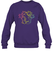 Disney Mickey Mouse Silhouette Palm Trees Crewneck Sweatshirt Crewneck Sweatshirt - HorseTee