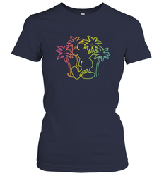 Disney Mickey Mouse Silhouette Palm Trees Women's T-Shirt