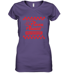 Disney Pixar Toy Story Pizza Planet Checkered Logo Women's V-Neck T-Shirt Women's V-Neck T-Shirt - HorseTee