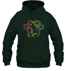Disney Mickey Mouse Silhouette Palm Trees Hooded Sweatshirt Hooded Sweatshirt - HorseTee