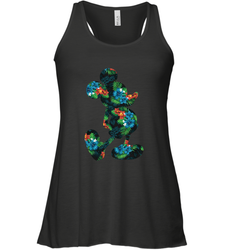 Disney Mickey Mouse Floral Silhouette Women's Tank Top