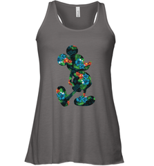 Disney Mickey Mouse Floral Silhouette Women's Tank Top Women's Tank Top - HorseTee