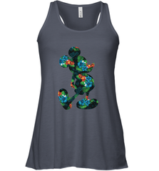 Disney Mickey Mouse Floral Silhouette Women's Tank Top Women's Tank Top - HorseTee