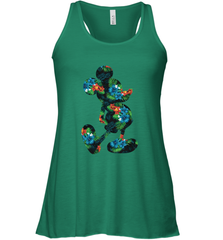Disney Mickey Mouse Floral Silhouette Women's Tank Top Women's Tank Top - HorseTee