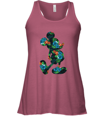Disney Mickey Mouse Floral Silhouette Women's Tank Top Women's Tank Top - HorseTee