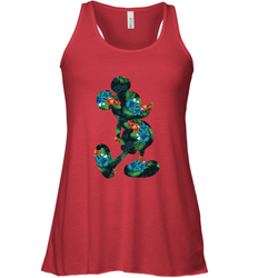 Disney Mickey Mouse Floral Silhouette Women's Tank Top