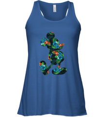 Disney Mickey Mouse Floral Silhouette Women's Tank Top Women's Tank Top - HorseTee