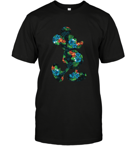 Disney Mickey Mouse Floral Silhouette Men's T-Shirt Men's T-Shirt / Black / S Men's T-Shirt - HorseTee