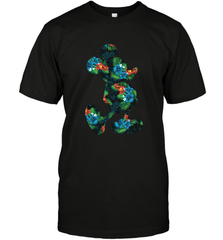Disney Mickey Mouse Floral Silhouette Men's T-Shirt Men's T-Shirt - HorseTee