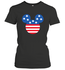 Disney Mickey Mouse Head America Flag Women's T-Shirt Women's T-Shirt - HorseTee