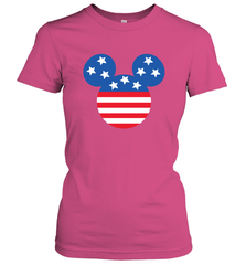 Disney Mickey Mouse Head America Flag Women's T-Shirt Women's T-Shirt - HorseTee