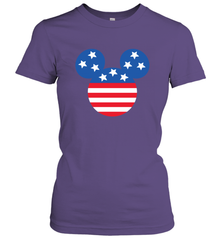 Disney Mickey Mouse Head America Flag Women's T-Shirt Women's T-Shirt - HorseTee