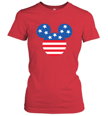 Disney Mickey Mouse Head America Flag Women's T-Shirt Women's T-Shirt - HorseTee