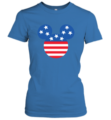 Disney Mickey Mouse Head America Flag Women's T-Shirt Women's T-Shirt - HorseTee