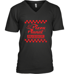 Disney Pixar Toy Story Pizza Planet Checkered Logo Men's V-Neck T-Shirt Men's V-Neck T-Shirt - HorseTee
