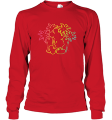 Disney Mickey Mouse Silhouette Palm Trees Long Sleeve T-Shirt Long Sleeve T-Shirt - HorseTee