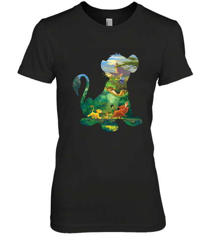 Disney Lion King Simba Silhouette Graphic Women's Premium T-Shirt Women's Premium T-Shirt / Black / XS Women's Premium T-Shirt - HorseTee