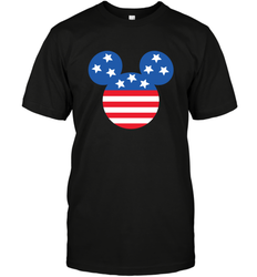 Disney Mickey Mouse Head America Flag Men's T-Shirt