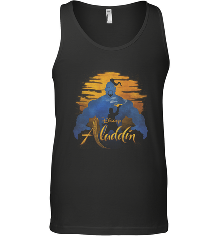 Disney Aladdin Live Action Genie Aladdin Sunset Silhouette Men's Tank Top Men's Tank Top / Black / XS Men's Tank Top - HorseTee