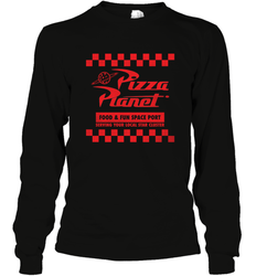 Disney Pixar Toy Story Pizza Planet Checkered Logo Long Sleeve T-Shirt