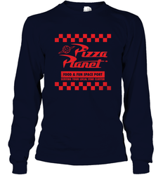 Disney Pixar Toy Story Pizza Planet Checkered Logo Long Sleeve T-Shirt