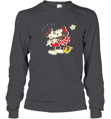 Disney Vintage Mickey Minnie Mouse Kiss  Funny Mickey Mouse Long Sleeve T-Shirt Long Sleeve T-Shirt - HorseTee
