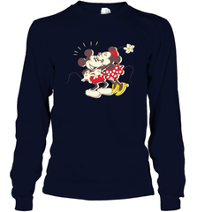 Disney Vintage Mickey Minnie Mouse Kiss  Funny Mickey Mouse Long Sleeve T-Shirt Long Sleeve T-Shirt - HorseTee