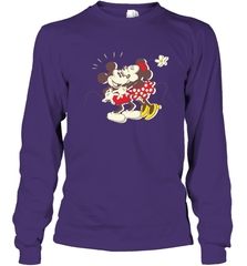 Disney Vintage Mickey Minnie Mouse Kiss  Funny Mickey Mouse Long Sleeve T-Shirt Long Sleeve T-Shirt - HorseTee