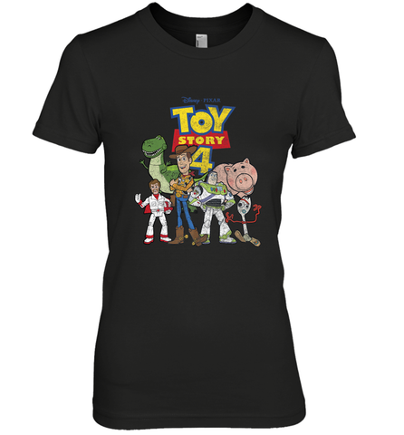 Disney Pixar Toy Story 4 Main Cast Movie Logo Poster Women's Premium T-Shirt Women's Premium T-Shirt / Black / XS Women's Premium T-Shirt - HorseTee
