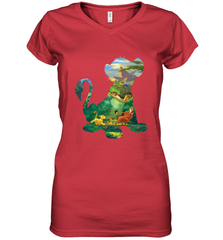 Disney Lion King Simba Silhouette Graphic Women's V-Neck T-Shirt Women's V-Neck T-Shirt - HorseTee