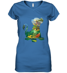 Disney Lion King Simba Silhouette Graphic Women's V-Neck T-Shirt Women's V-Neck T-Shirt - HorseTee