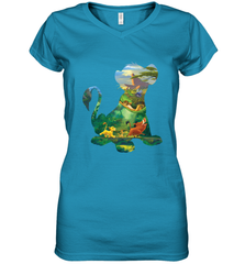 Disney Lion King Simba Silhouette Graphic Women's V-Neck T-Shirt Women's V-Neck T-Shirt - HorseTee