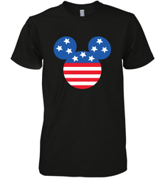 Disney Mickey Mouse Head America Flag Men's Premium T-Shirt