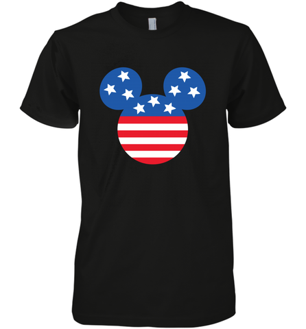 Disney Mickey Mouse Head America Flag Men's Premium T-Shirt Men's Premium T-Shirt / Black / XS Men's Premium T-Shirt - HorseTee