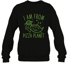 Disney Pixar Toy Story Neon Green Alien Pizza Planet I Am From Pizza Planet Crewneck Sweatshirt Crewneck Sweatshirt - HorseTee